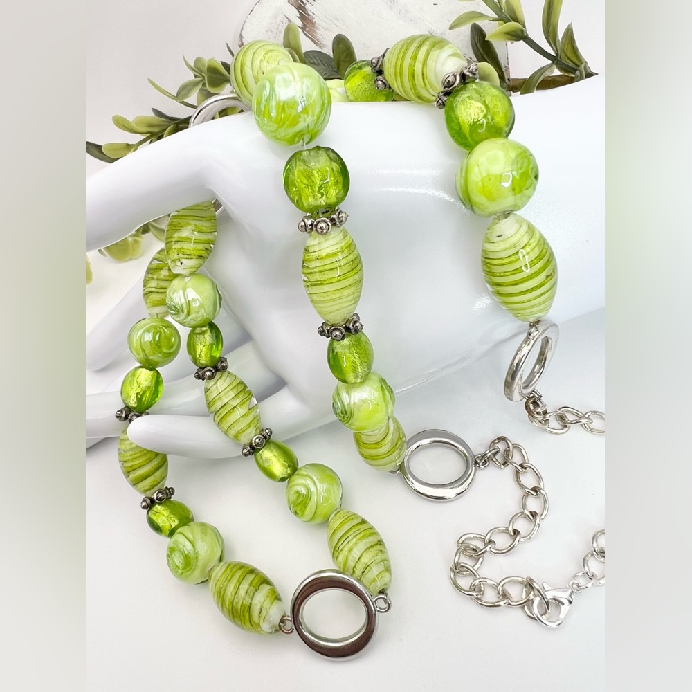 LAMPWORK GLASS BEADS NECKLACE - Picture 4 of 8